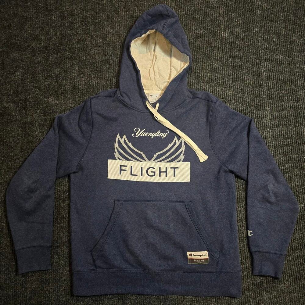 Champion Hoodie with Yuengling Decal on the front. Mens M